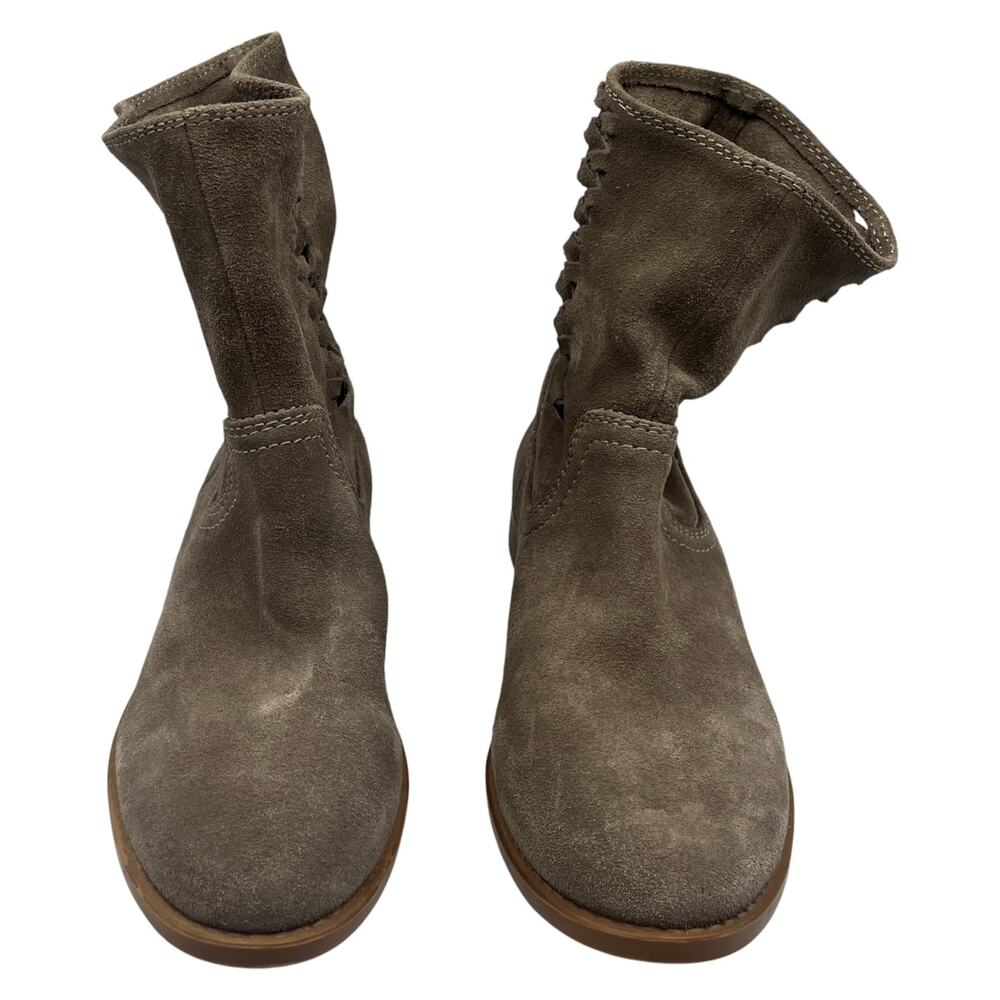 Steve Madden Cordella Braided Pull On Suede Ankle Boots Booties Taupe Size 8 - Picture 2 of 8